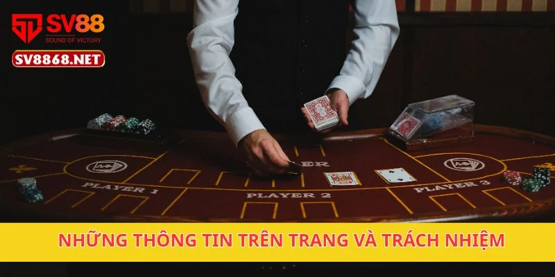 Những thông tin trên trang và trách nhiệm